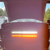 2020 2021 2022 2023 Chevrolet Silverado 2500/3500HD two 40in light bars behind grille color amber and white - M&R Automotive