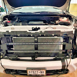 2020 2021 2022 2023 white Chevrolet Silverado 2500/3500HD two 40in light bars showing metal black bracket M&R Automotive