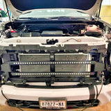 2020 2021 2022 2023 white Chevrolet Silverado 2500/3500HD two 40in light bars showing metal black bracket M&R Automotive