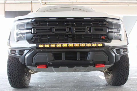 F150 Raptor Modular Bumper 40in Light Bar — 2024 Ford Raptor Gen 3 Refresh with Modular Bumper, curved LED light bar, slim factory-curvature fit