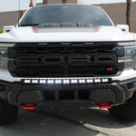 F150 Raptor Modular Bumper 40in Light Bar white ford raptor r with a light bar for off roading on top of modular bumper