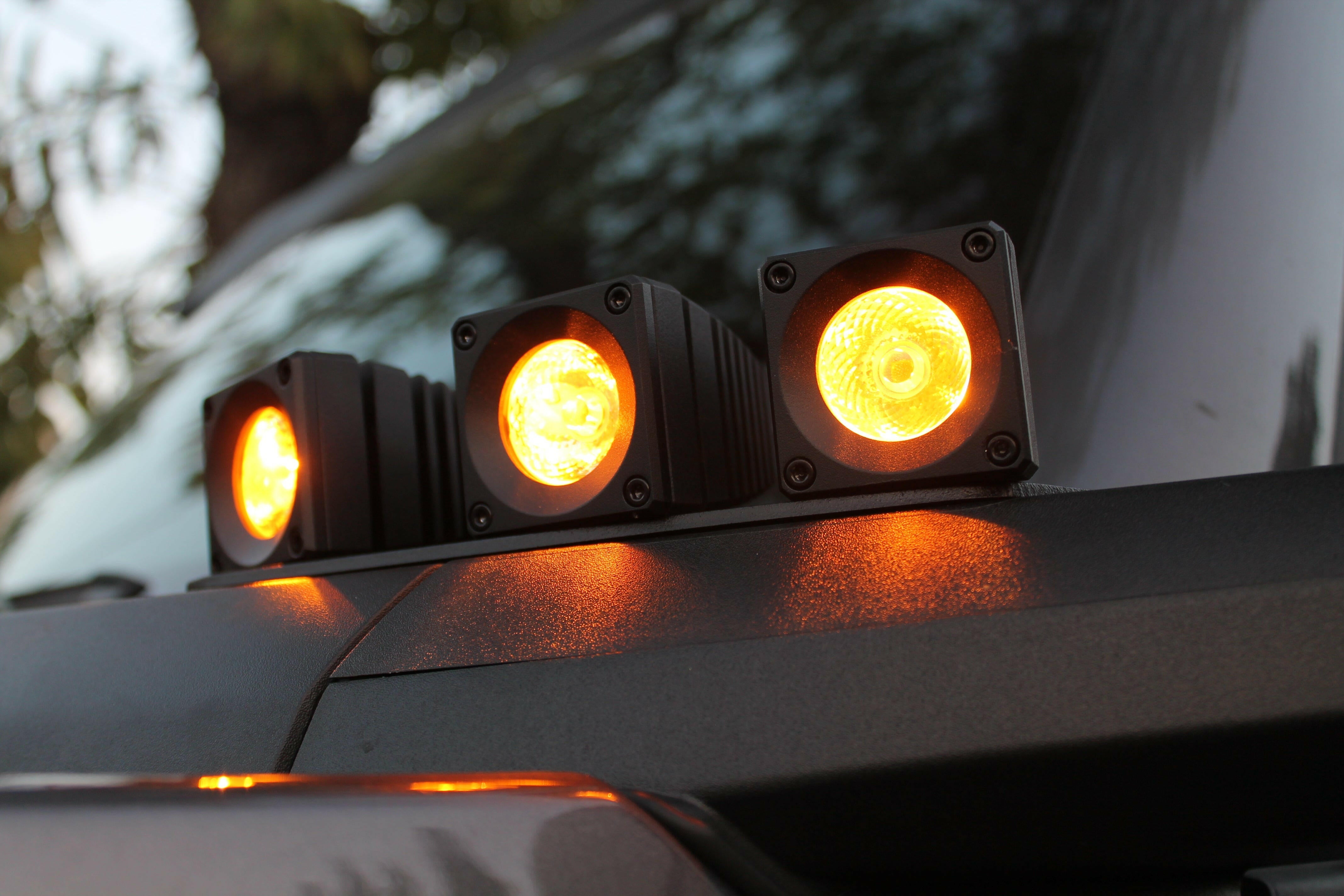3 amber light pods ditch lights on ford bronco