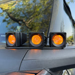 front view of amber ditch lights 3 pods on driver side ford bronco