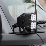 Ford Bronco Ditch Lights - PRO dual color LED light bar on hood of Ford Bronco with white LED and amber DRL backglow