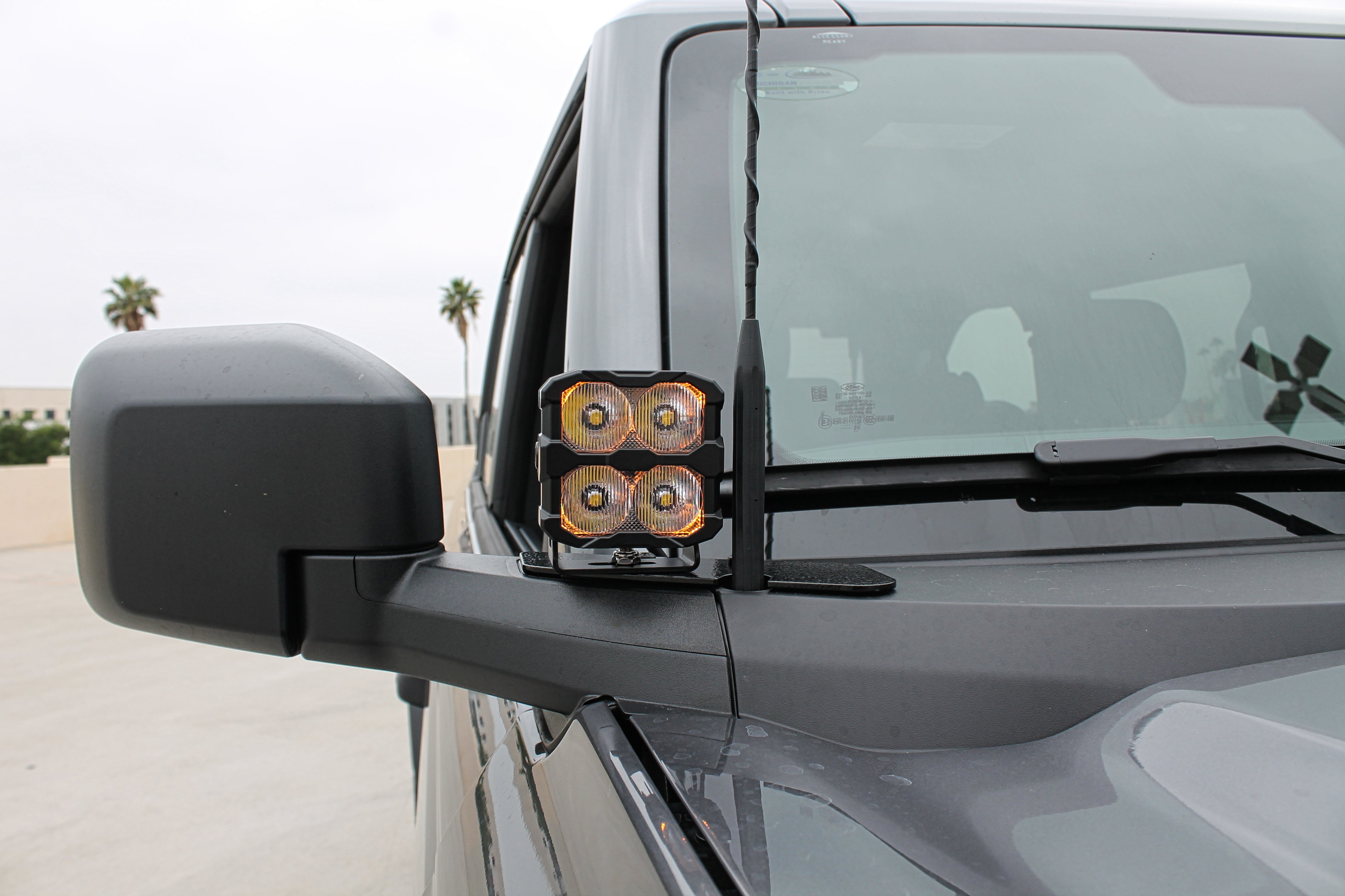 Gray 2025 ford bronco ditch lights PRO with the amber daytime running lights