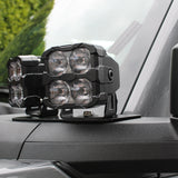 Ford Bronco Ditch Lights Dual Color with white LED and amber DRL backglow mounted on rugged roof of 2021-2026 Bronco