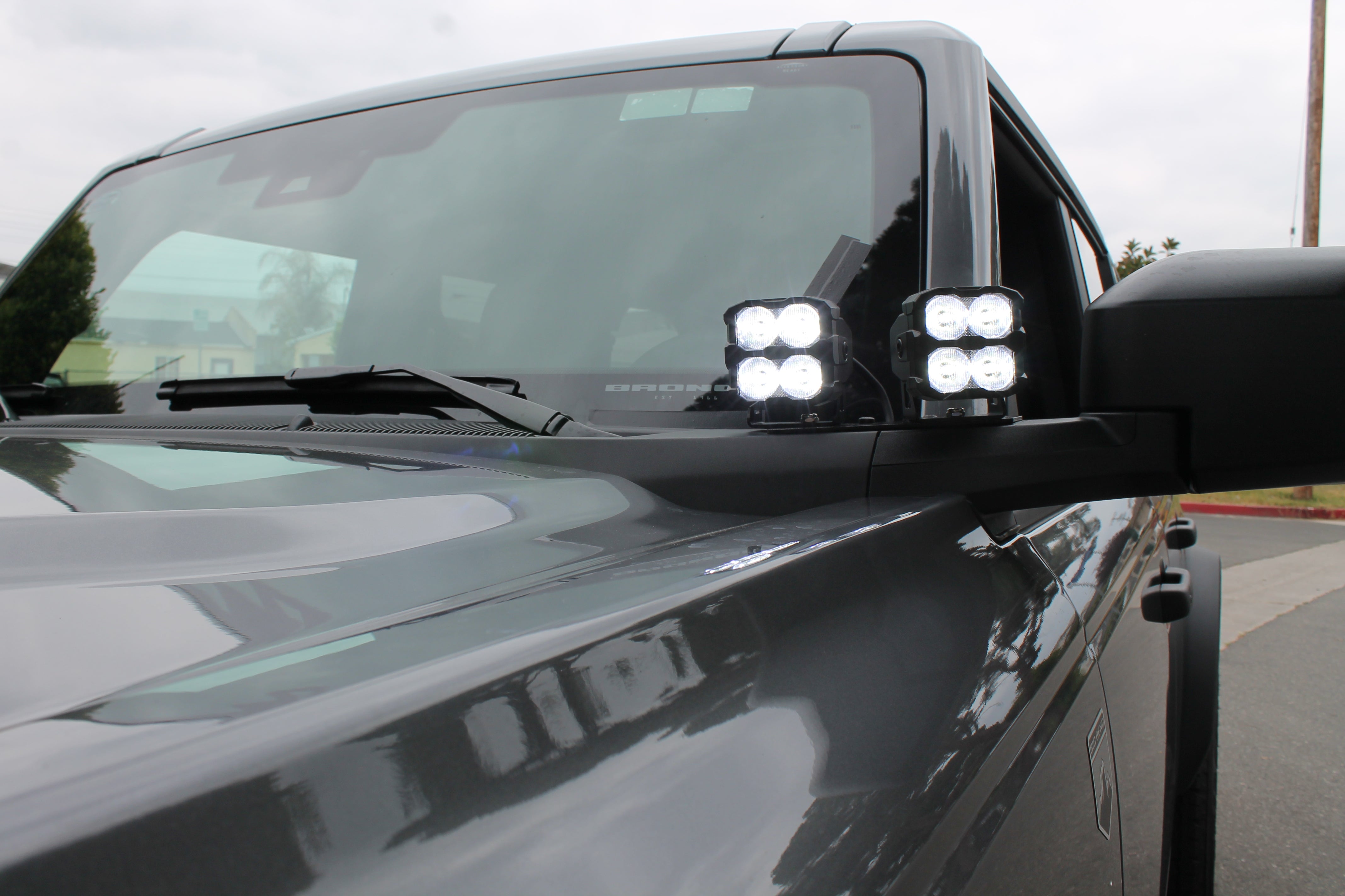 Gray 2021 ford bronco ditch lights PRO available in 2 or 4 light pods