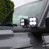 Ford Bronco Ditch Lights - PRO with dual color white LED and amber DRL backglow installed on 2021-2026 Ford Bronco, off-road ready