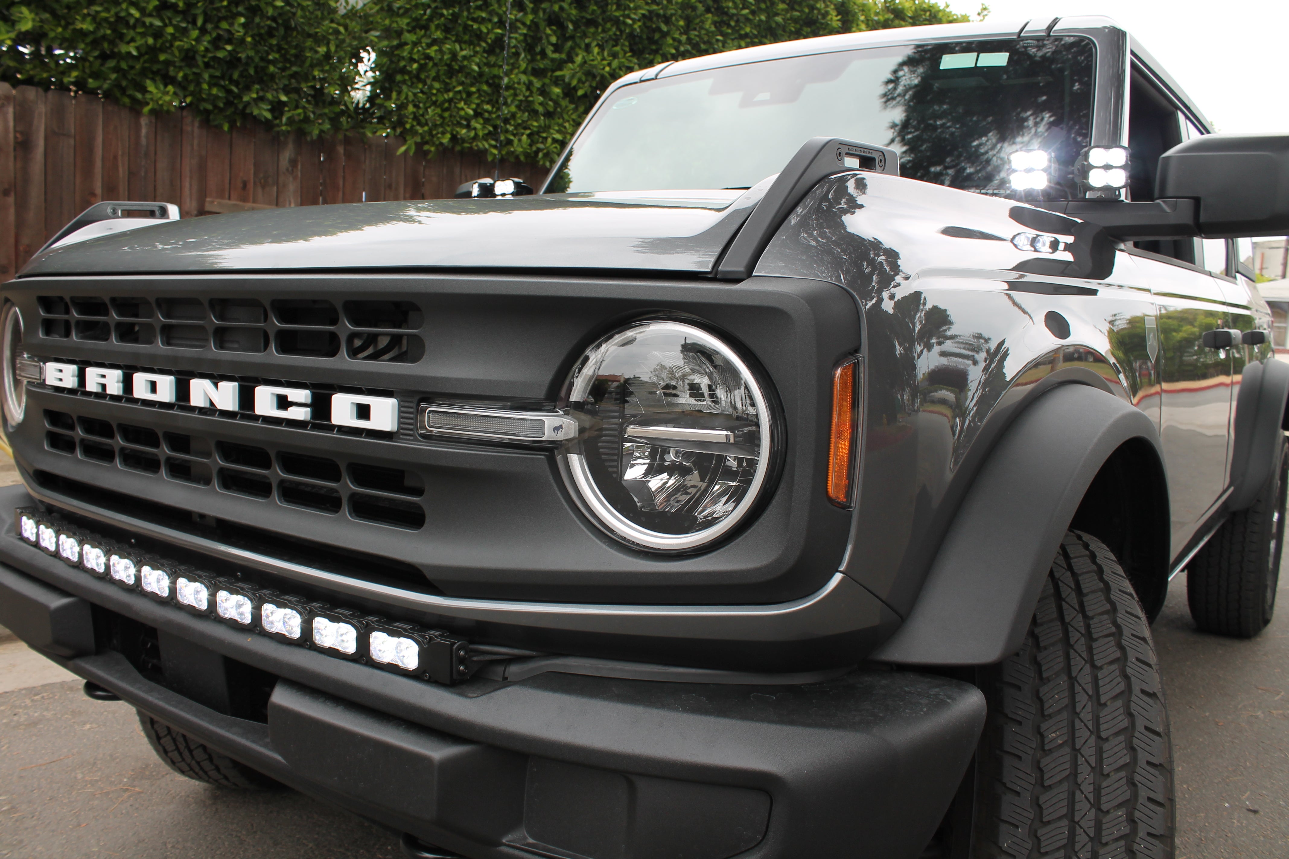 Ford Bronco Standard Bumper PRO curved LED light bar, fits 2021-2026 Bronco with standard bumper, slim built-in look