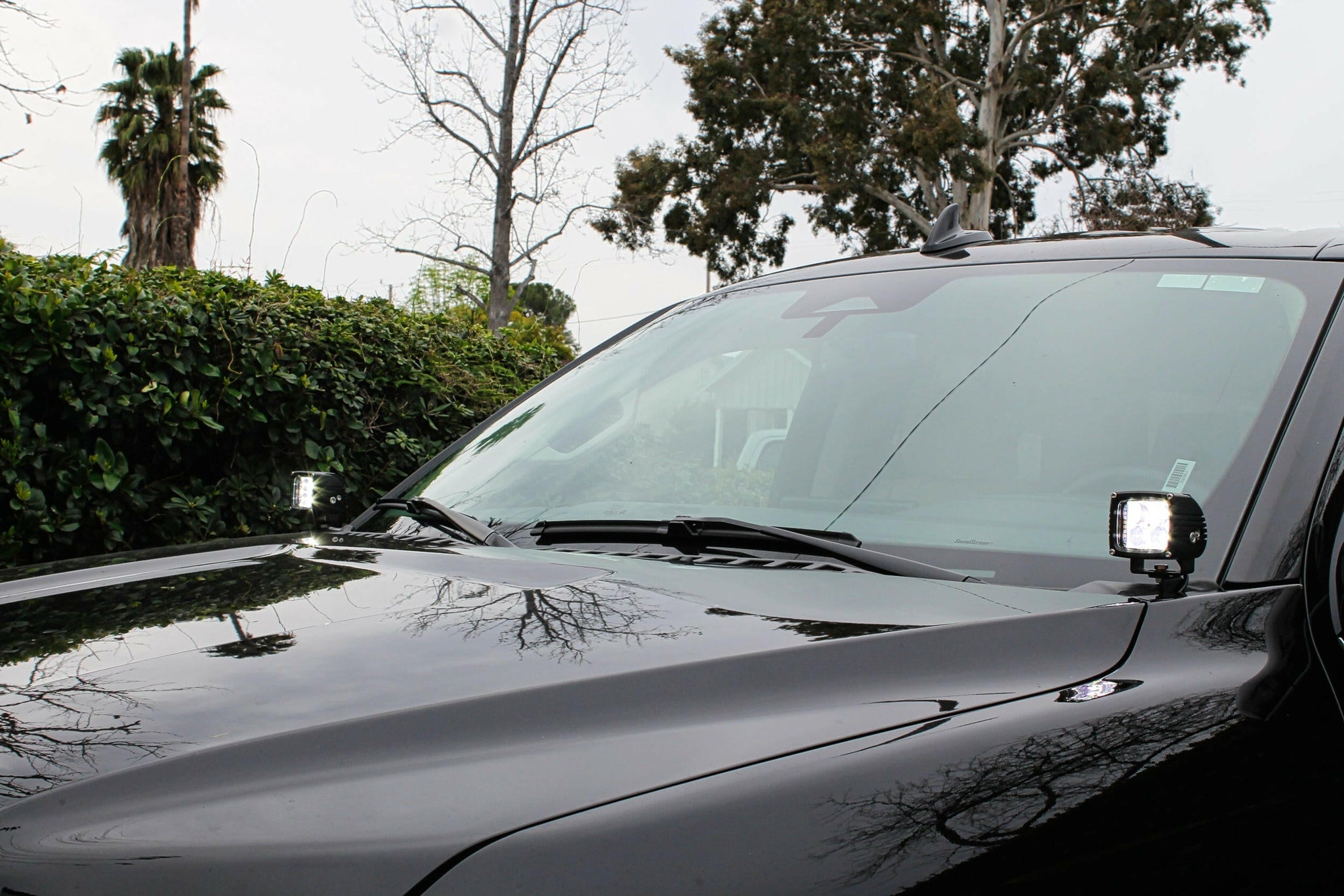 black ford expedition white ditch lights