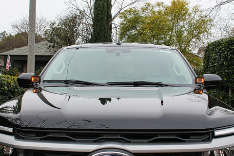 black ford expedition amber ditch lights, hood mount kit