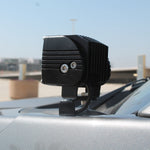 Ford F150 ditch lights mounted on hood with dual-function amber DRL backglow