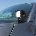Ford F150 ditch lights on 2024+ hood mount/ditch lights/pillars upgrade with dual-function amber DRL backglow for Ford F150 ditch lights