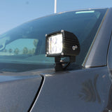 Ford F150 ditch lights on 2024+ hood mount/ditch lights/pillars upgrade with dual-function amber DRL backglow for Ford F150 ditch lights