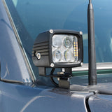 Ford F150 ditch lights on hood mount with dual-function LED amber DRL backglow for 2024+ Ford F150