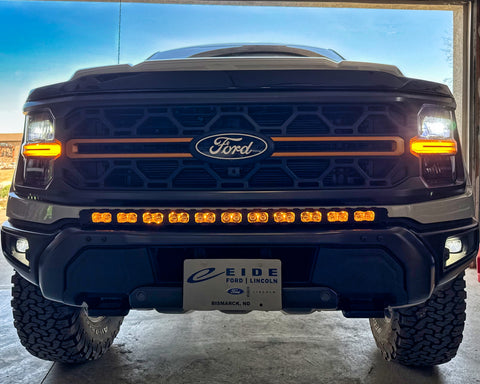 F150 Tremor Modular Bumper 40in Light Bar - PRO on 2024-2026 Ford F-150 Tremor with modular bumper and slim built-in light bar