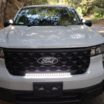 ford maverick light bar 23in installed on 2025 ford maverick front grille showing slim curved LED light upgrade