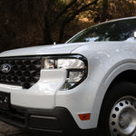 Ford Maverick Ditch Lights installed on 2025+ white Ford Maverick XL showing dual color ditch lighting upgrade