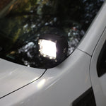 Ford Maverick Ditch Lights 2025 dual color LED ditch light mounted near windshield on white Maverick truck