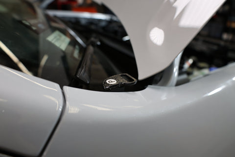 Ford Maverick Ditch Lights 2025+ hood bracket mounting location close-up on windshield cowl for XL XLT and Lariat trims