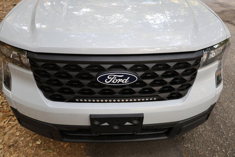 ford maverick light bar 23in installed in lower grille on 2025 ford maverick front bumper