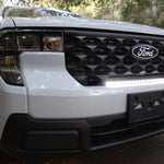 ford maverick light bar 23in installed in lower grille on 2025 ford maverick front bumper view