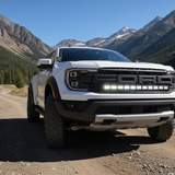 Ranger Raptor ditch lights Ford Ranger pickup off-road in mountain valley