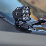 Ranger Raptor ditch lights on a Ford Ranger Raptor with dual white and amber DRL backglow