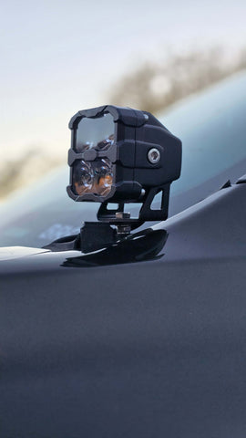 Ranger Raptor ditch lights—Dual Color white LED with amber DRL backglow mounted on Ford Ranger Raptor (2024-2026)