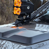 Ranger Raptor ditch lights dual color amber DRL white LED for 2024+ Ford Ranger Raptor with mounting on hood