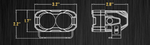 2019+ RAM 1500/TRX LED reverse light pod product graphic with beam detail