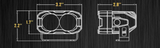 2019+ RAM 1500/TRX LED reverse light pod product graphic with beam detail
