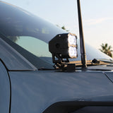 Ford F150 ditch lights, adjustable LED pods mounted on hood of Ford F150 ditch lights