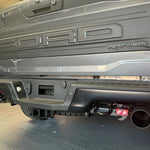 Ford Raptor Gen 3 reverse kit product image for 2024+ refresh - rear bumper with tow hitch and exhaust, showcasing Gen 3 Raptor details