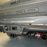 Ford Raptor Gen 3 reverse kit product image for 2024+ refresh - rear bumper with tow hitch and exhaust, showcasing Gen 3 Raptor details