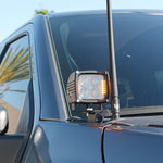 2024+ Ford Raptor ditch lights Gen 3 Refresh A-Pillars—dual function LED pods with white main and amber DRL on a Ford Raptor front A-pillar