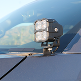 Ford Super Duty Ditch Lights PRO mounted on 2023+ F250/350/450 driver side cowl for enhanced off-road side lighting