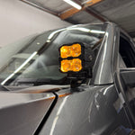 Ford Super Duty Ditch Lights PRO 2023+ F250/350/450 mounted on driver side cowl with amber LED pods