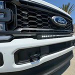 white 2023 2024 Ford F250/350/450 Superduty Single 30in curved Light Bar by M&R automotive