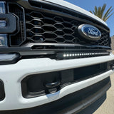 white 2023 2024 Ford F250/350/450 Superduty Single 30in curved Light Bar by M&R automotive