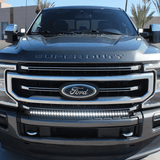 Ford Super Duty light bar - Slim curved 40in LED bar mounted on a 2020-2022 Ford F-Series Super Duty front end