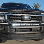 Ford Super Duty light bar on 2020-2022 F-250/350/450 front end with LED bar under grille