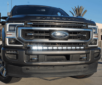 Ford Super Duty light bar on 2020-2022 F-250/350/450 front end with LED bar under grille