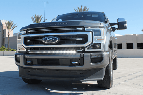 Ford Super Duty light bar on 2020-2022 F250/F350/F450 Slim 40in curved light bar integrated with bumper