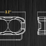 Dimensions diagram for the Ford Ranger reverse light pod: 3.2, 2.8, 2.2 and 1.7 inches