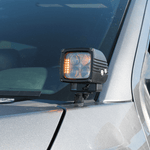 Ford Super Duty ditch lights mounted on a 2020-2022 F250/F350/F450 series truck, LED square ditch lights for enhanced visibility