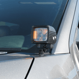 Ford Super Duty ditch lights mounted on a 2020-2022 F250/F350/F450 series truck, LED square ditch lights for enhanced visibility