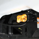 Ford Super Duty reverse light - forward-facing under-vehicle view showing orange flood-style pod light for 2020-2022 F250/F350/F450 with pair kit