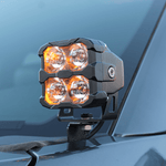 Ford Super Duty ditch lights mounted on a pickup, quad amber LED light pod for Ford Super Duty F250/F350/F450 2020-2022