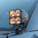 Ford Super Duty ditch lights mounted on a pickup, quad amber LED light pod for Ford Super Duty F250/F350/F450 2020-2022